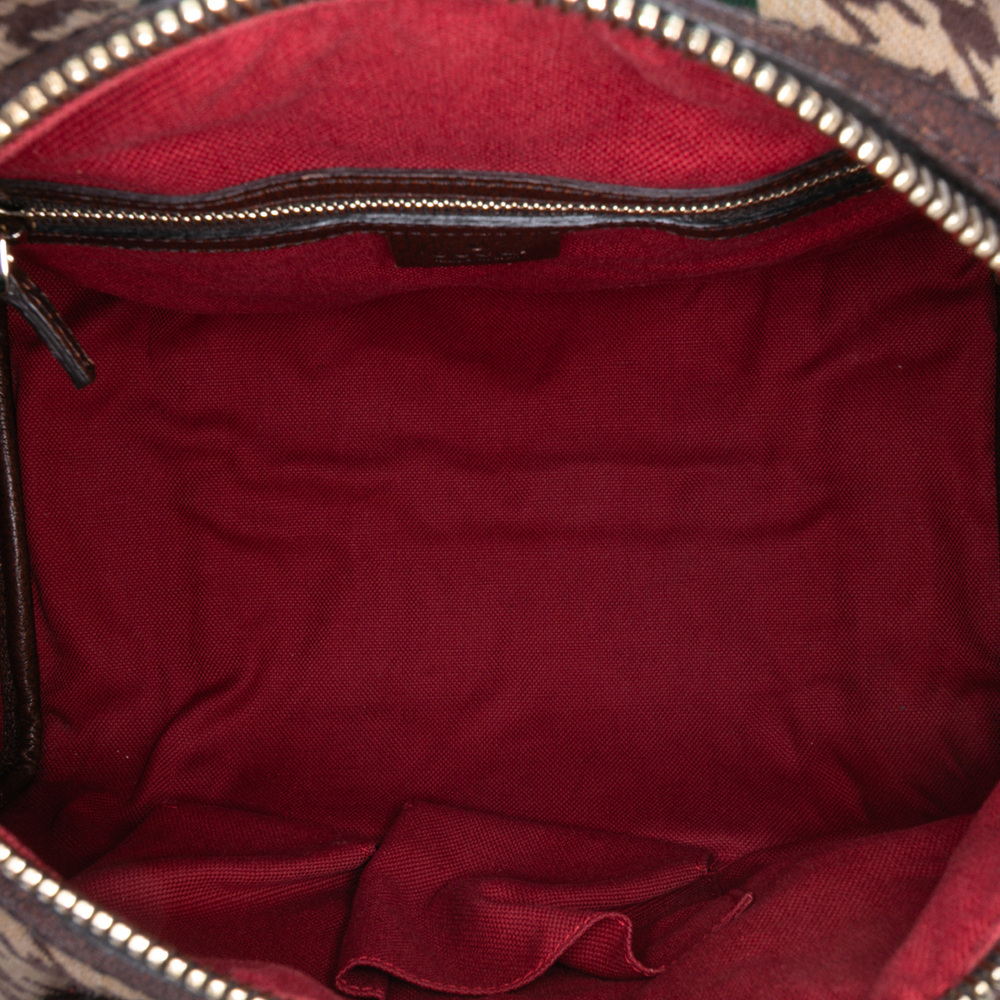 Pre-Loved Gucci Cotton Seventies Web Boston Bag - Picture 4 of 11
